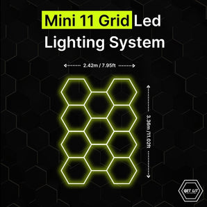 2.42m x 3.36m / 7.95ft x 11.02ft - MINI 434 HEXAGRID LED LIGHTING SYSTEM - Get Lit LED Lighting Store