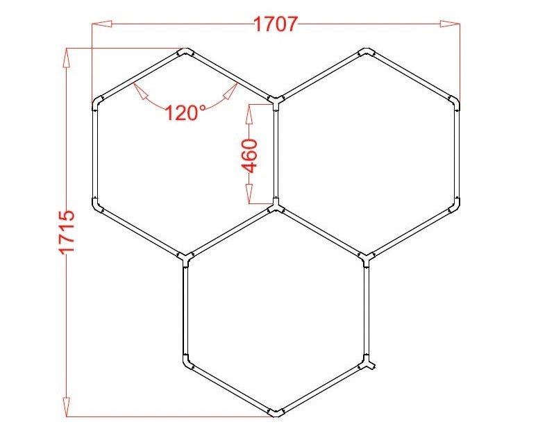 3 TRIANGLE HEX RGB HEXAGRID LED LIGHTING SYSTEM - Get Lit LED Lighting Store