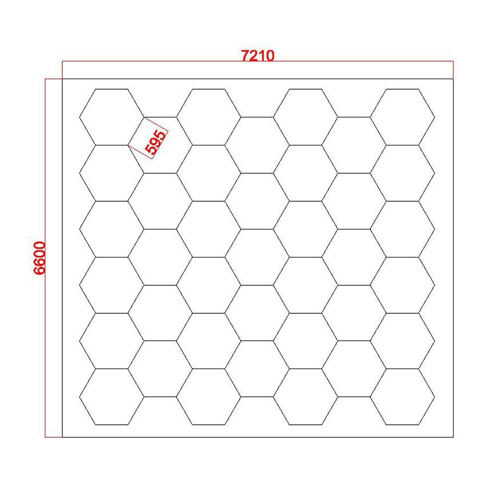 7.2m x 6.6m / 23.62ft x 21.65ft HEXAGRID LED LIGHTING SYSTEM WITH BORDER - Get Lit LED Lighting Store