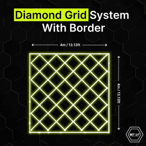 4m x 4m / 13.13ft x 13.13ft Diamond Grid Led Lighting System WITH border - Get Lit LED Lighting Store