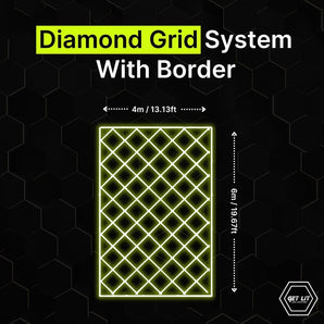 4m x 6m / 13.13ft x 19.67ft Diamond Grid Led Lighting System WITH border - Get Lit LED Lighting Store