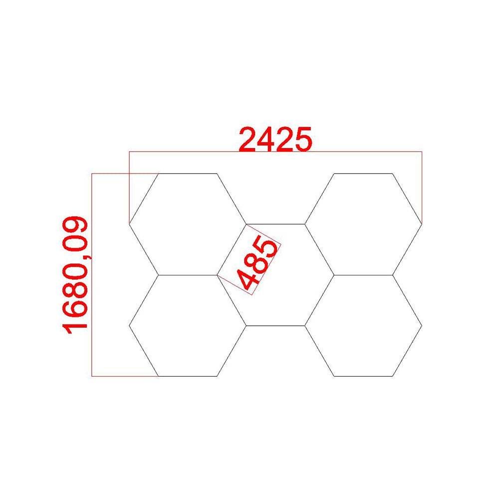 7.96ft x 5.52ft / 1.68m x 2.42m: MINI 5 PACK HEXAGRID LED LIGHTING SYSTEM - Get Lit LED Lighting Store