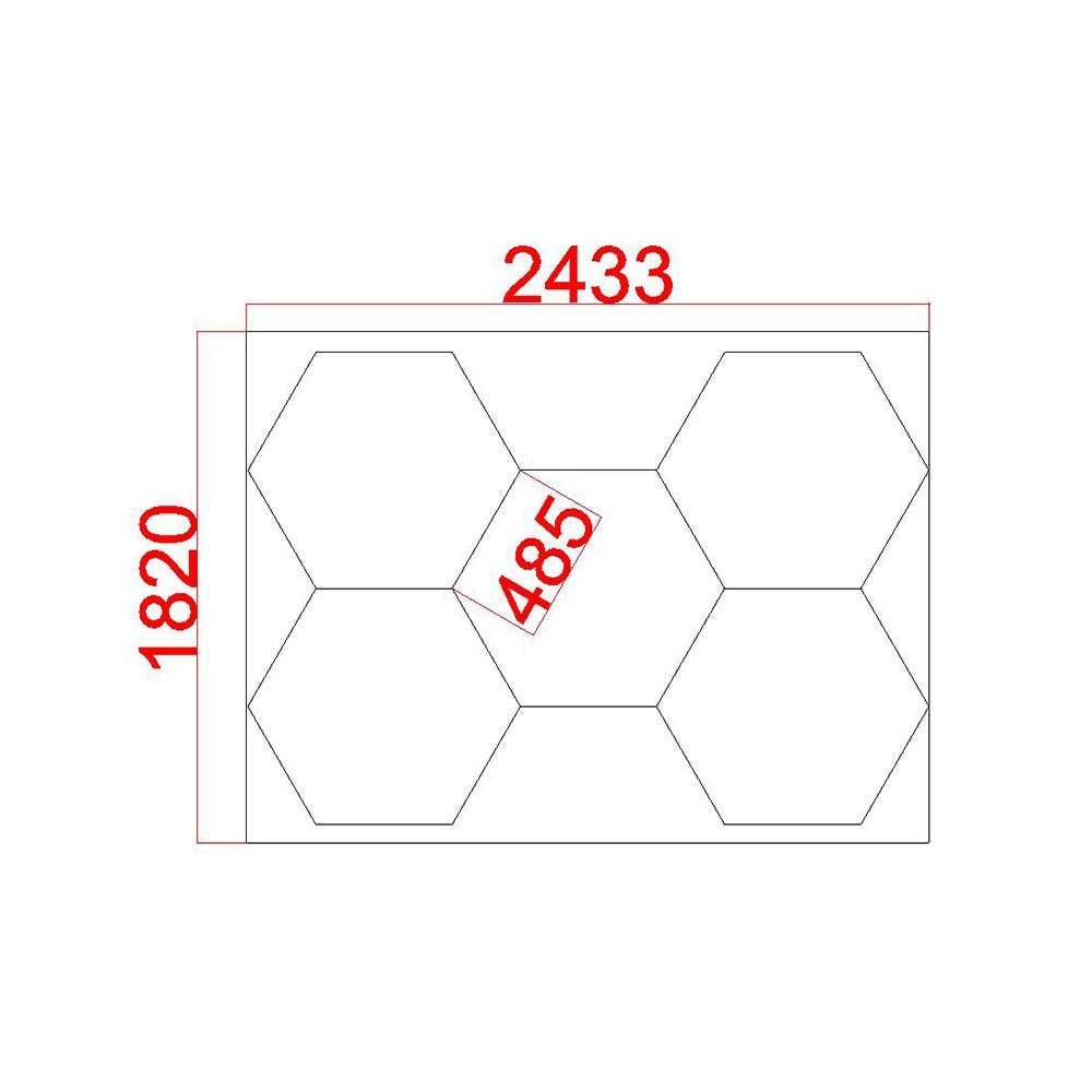 2.43m x 1.82m / 7.98ft x 5.97ft - MINI 5 PACK HEXAGRID LED LIGHTING SYSTEM WITH BORDER - Get Lit LED Lighting Store