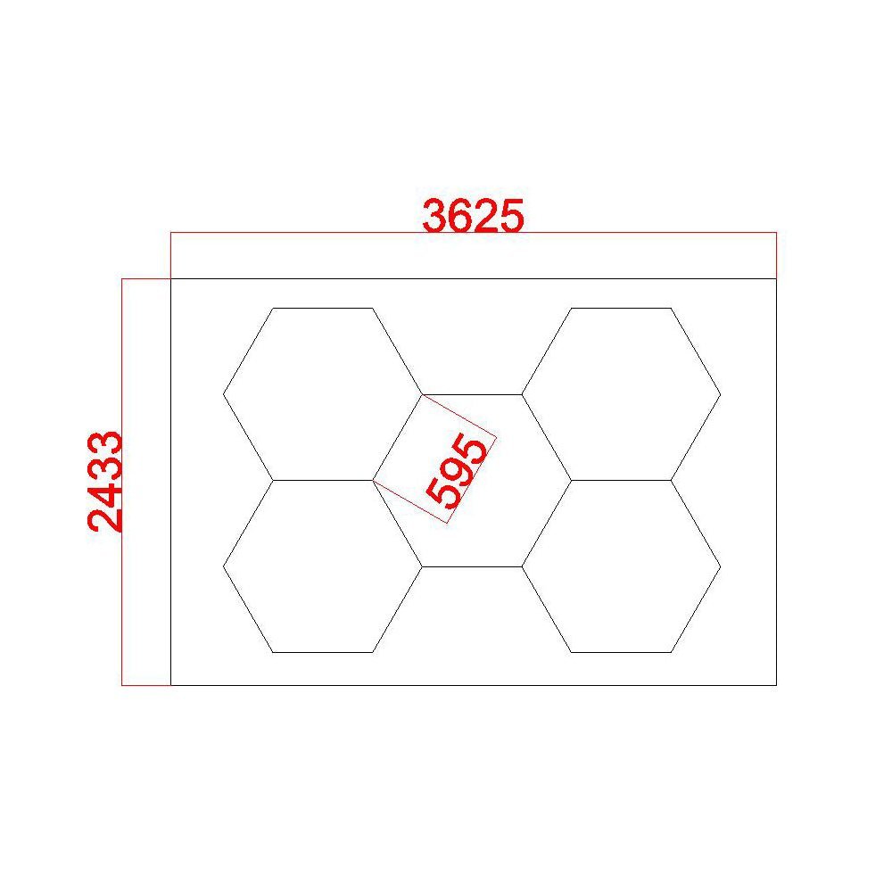 3.63m x 2.43m / 11.9ft x 7.97ft - 5 PACK HEXAGRID LED LIGHTING SYSTEM WITH BORDER - Get Lit LED Lighting Store
