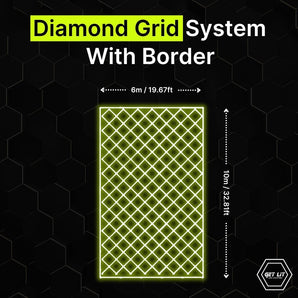6m x 10m / 19.67ft x 32.81ft Diamond Grid Led Lighting System WITH border - Get Lit LED Lighting Store