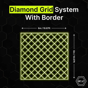 6m x 6m / 19.67ft x 19.67ft Diamond Grid Led Lighting System WITH border - Get Lit LED Lighting Store