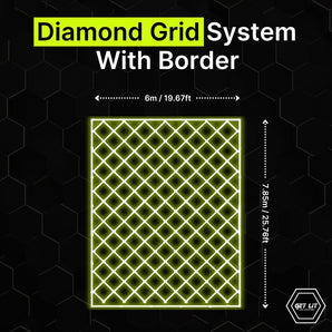 6m x 7.85m / 19.67ft x 25.76ft Diamond Grid Led Lighting System WITH border - Get Lit LED Lighting Store