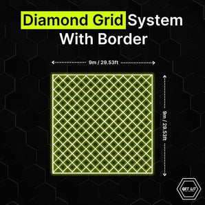 9m x 9m / 29.53ft x 29.53ft Diamond Grid Led Lighting System WITH border - Get Lit LED Lighting Store