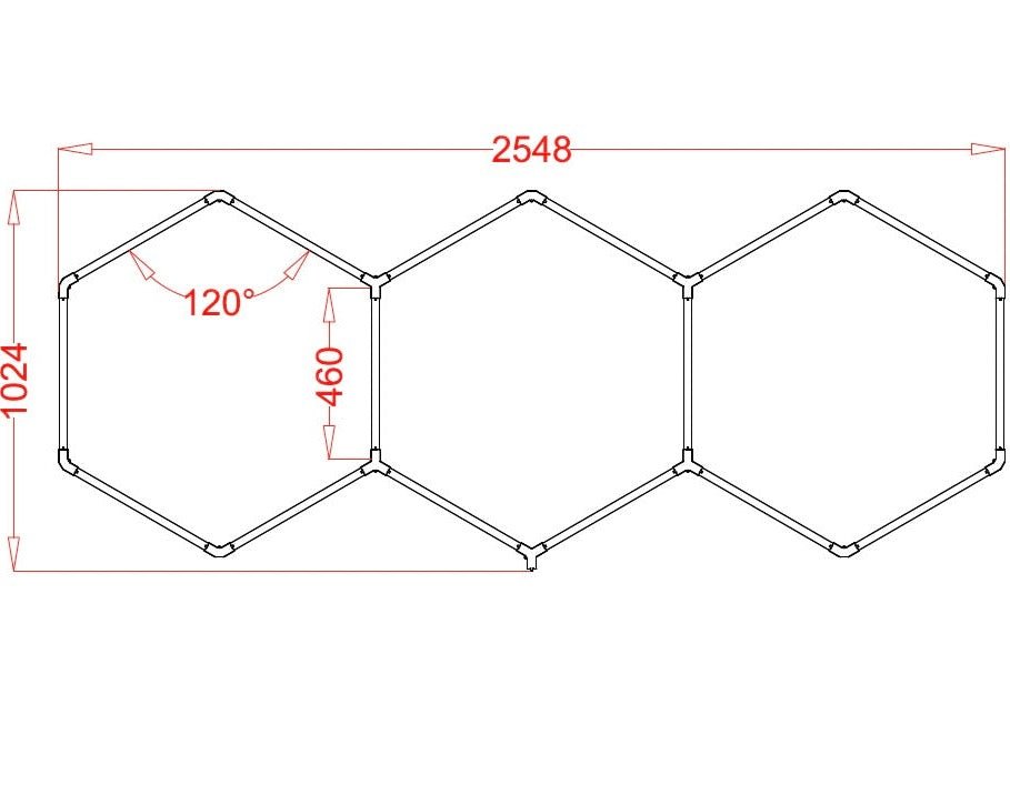 3 Straight Hex RGB Hexagrid LED Lighting system - Get Lit LED Lighting Store