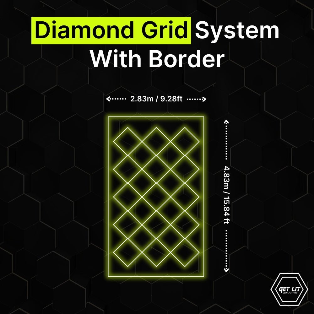 DIAMOND GRID LED LIGHT WITH BORDER GL/2038 - Get Lit LED Lighting Store