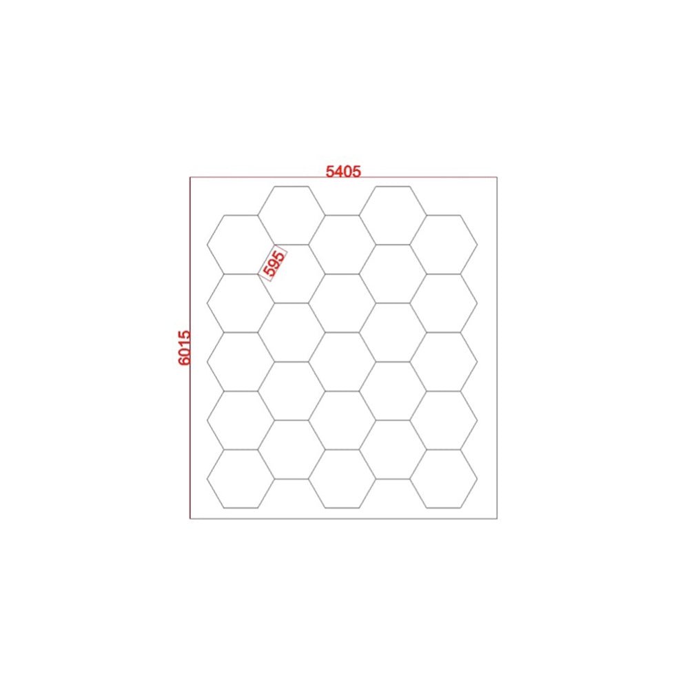 6.01m x 5.40m / 19.74ft x 17.71ft HEXAGRID LED LIGHTING SYSTEM WITH BORDER - Get Lit LED Lighting Store