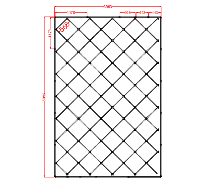 4m x 6m / 13.13ft x 19.67ft Diamond Grid Led Lighting System WITH border - Get Lit LED Lighting Store