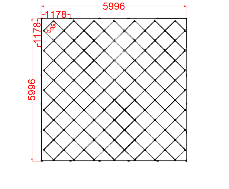 6m x 6m / 19.67ft x 19.67ft Diamond Grid Led Lighting System WITH border - Get Lit LED Lighting Store