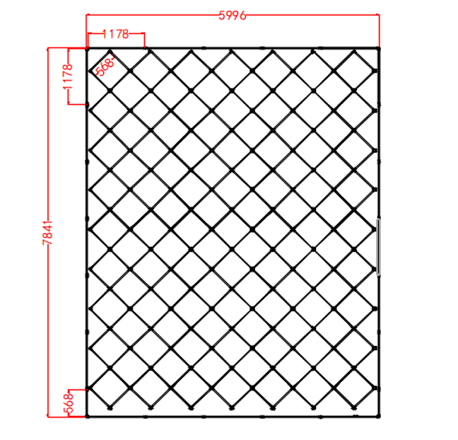 6m x 7.85m / 19.67ft x 25.76ft Diamond Grid Led Lighting System WITH border - Get Lit LED Lighting Store