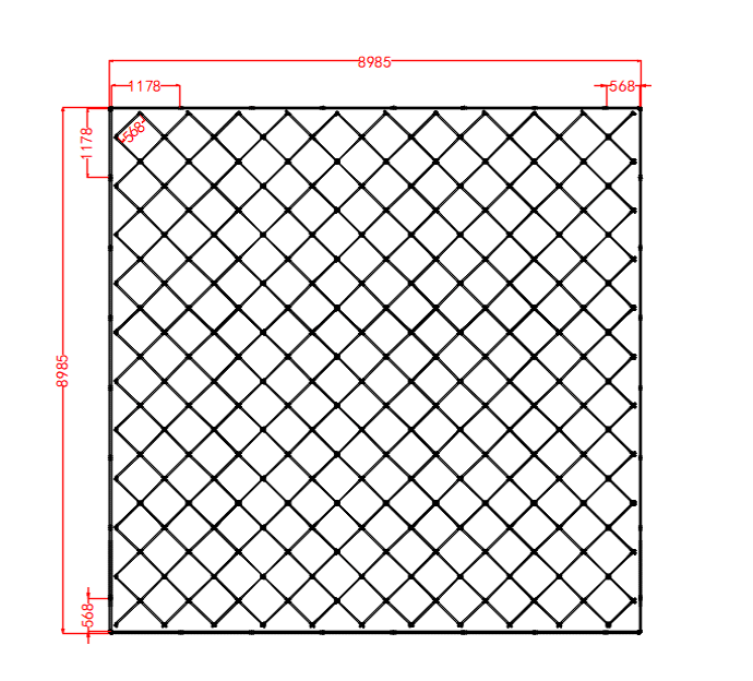 9m x 9m / 29.53ft x 29.53ft Diamond Grid Led Lighting System WITH border - Get Lit LED Lighting Store