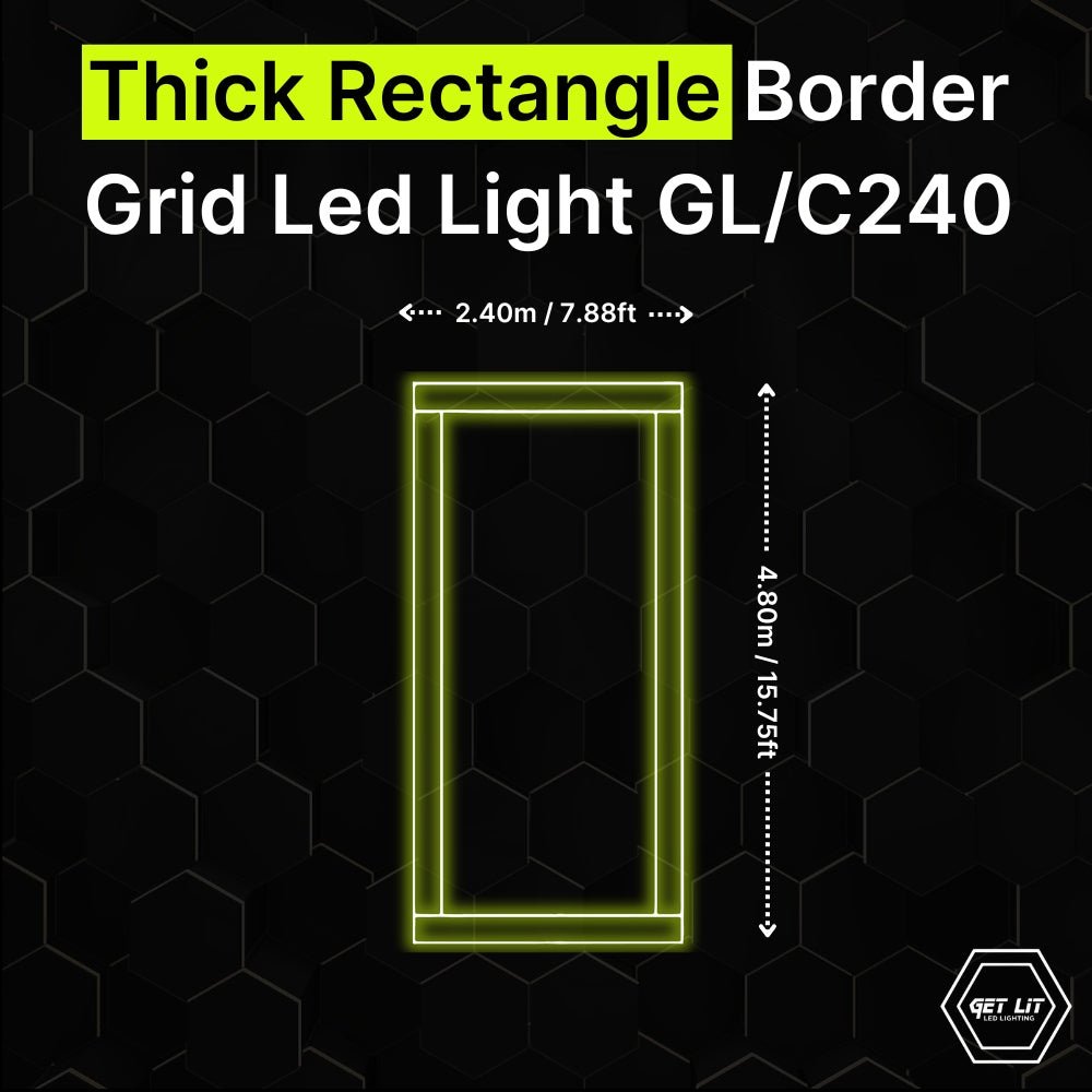 THICK RECTANGLE BORDER GRID LED LIGHT GL/C240 - Get Lit LED Lighting Store