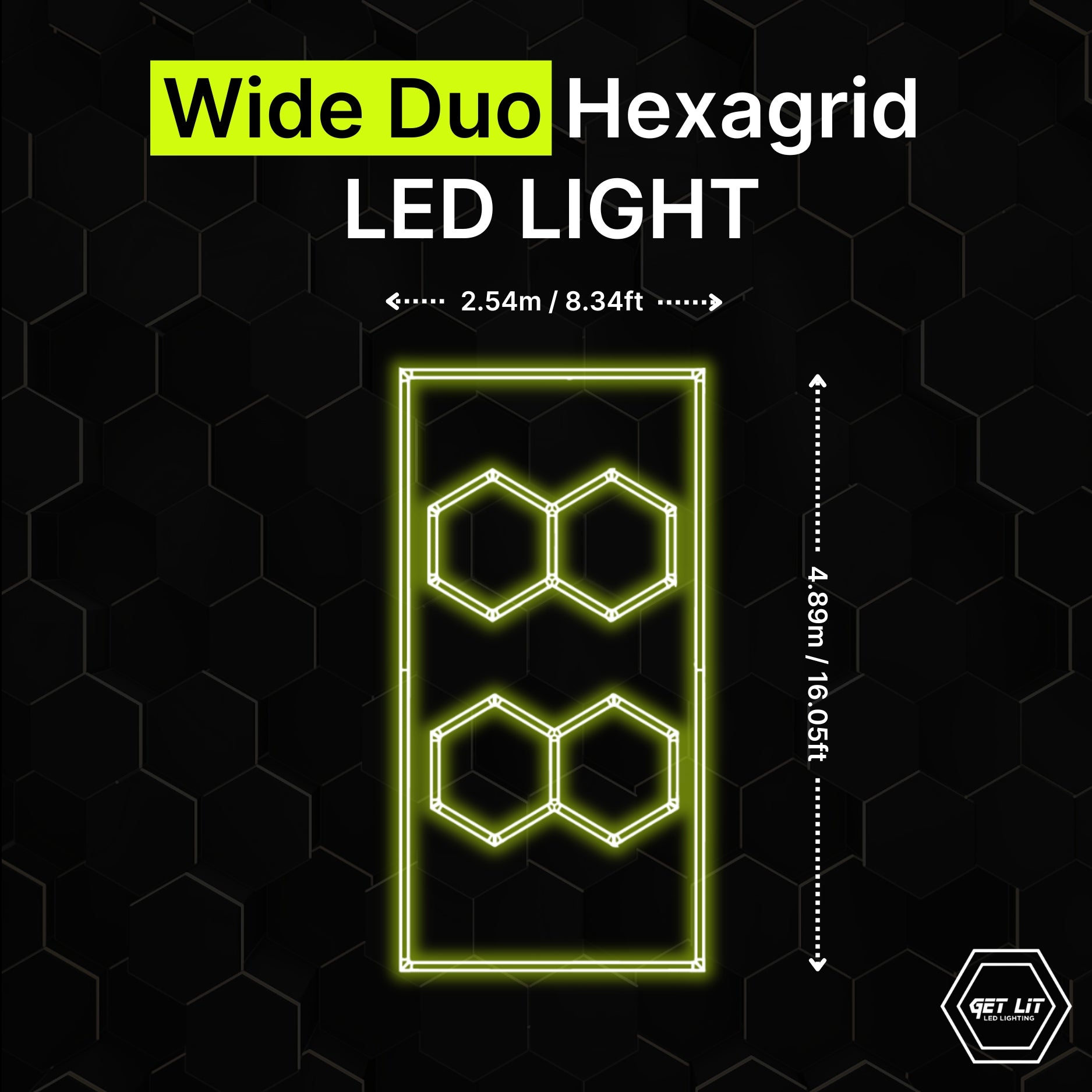 WIDE DUO HEXAGRID LED LIGHT GL/1018 - Get Lit LED Lighting Store