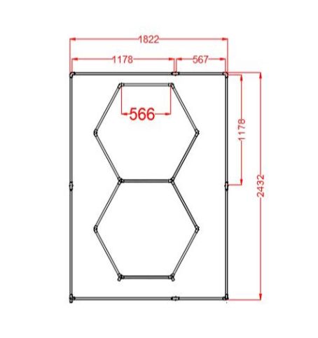 1.83m x 2.44m / 6ft x 8ft HEXAGRID LED LIGHTING SYSTEM WITH BORDER - Get Lit LED Lighting Store