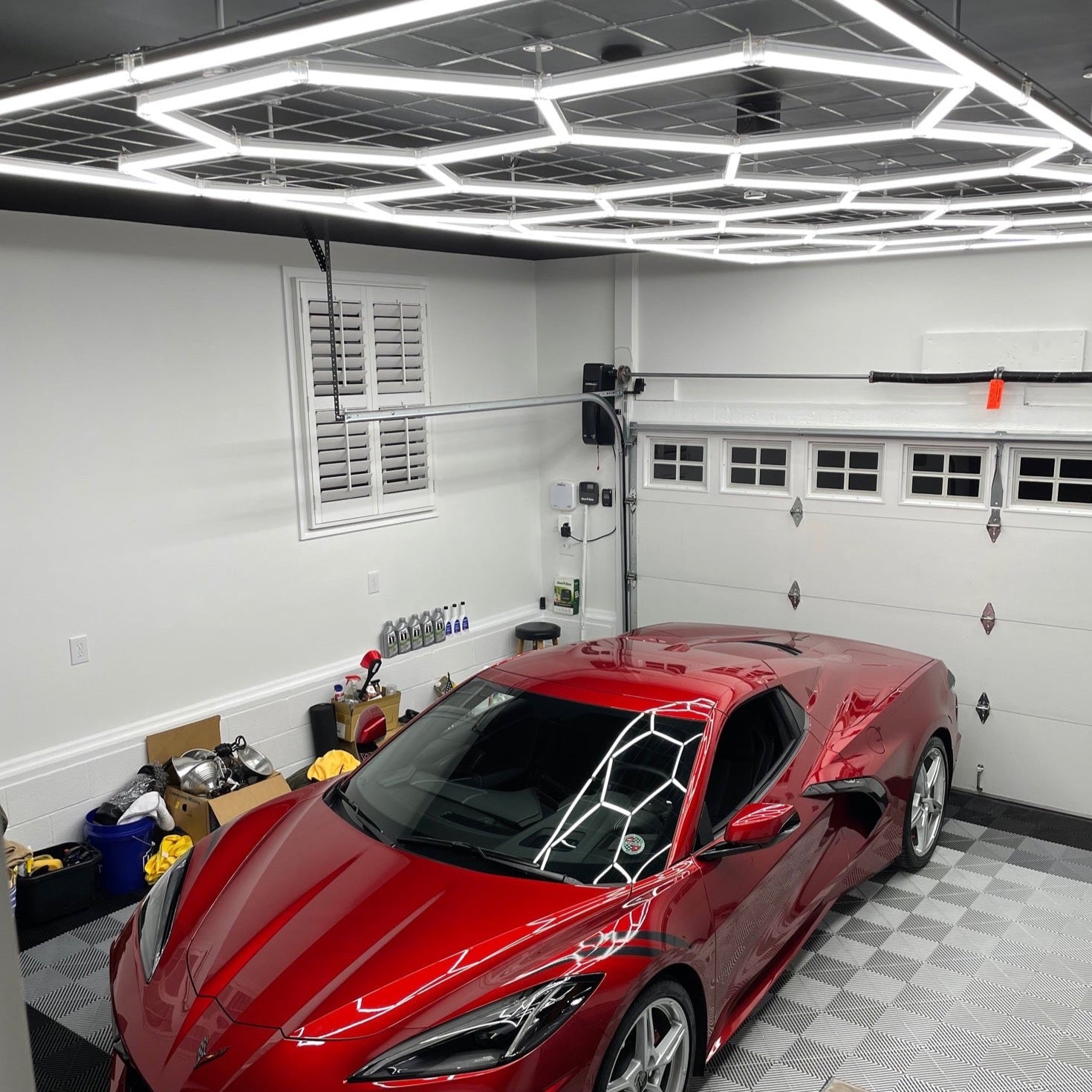 2.43m x 4.84m / 7.98ft x 15.87ft MINI HEXAGRID LED LIGHTING SYSTEM WITH BORDER - Get Lit LED Lighting Store