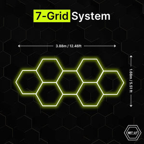 1.68m x 3.88m / 5.51ft x 12.46ft HEXAGRID LED LIGHTING SYSTEMc - Get Lit LED Lighting Store