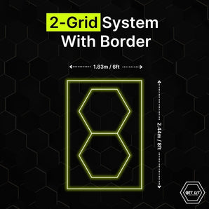 1.83m x 2.44m / 6ft x 8ft HEXAGRID LED LIGHTING SYSTEM WITH BORDER - Get Lit LED Lighting Store