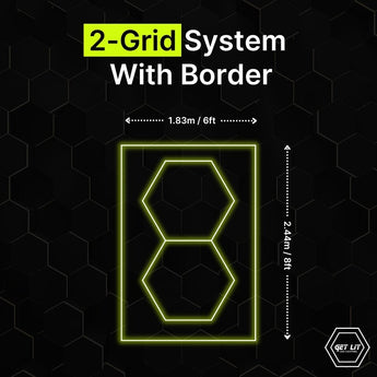 1.83m x 2.44m / 6ft x 8ft HEXAGRID LED LIGHTING SYSTEM WITH BORDER - Get Lit LED Lighting Store