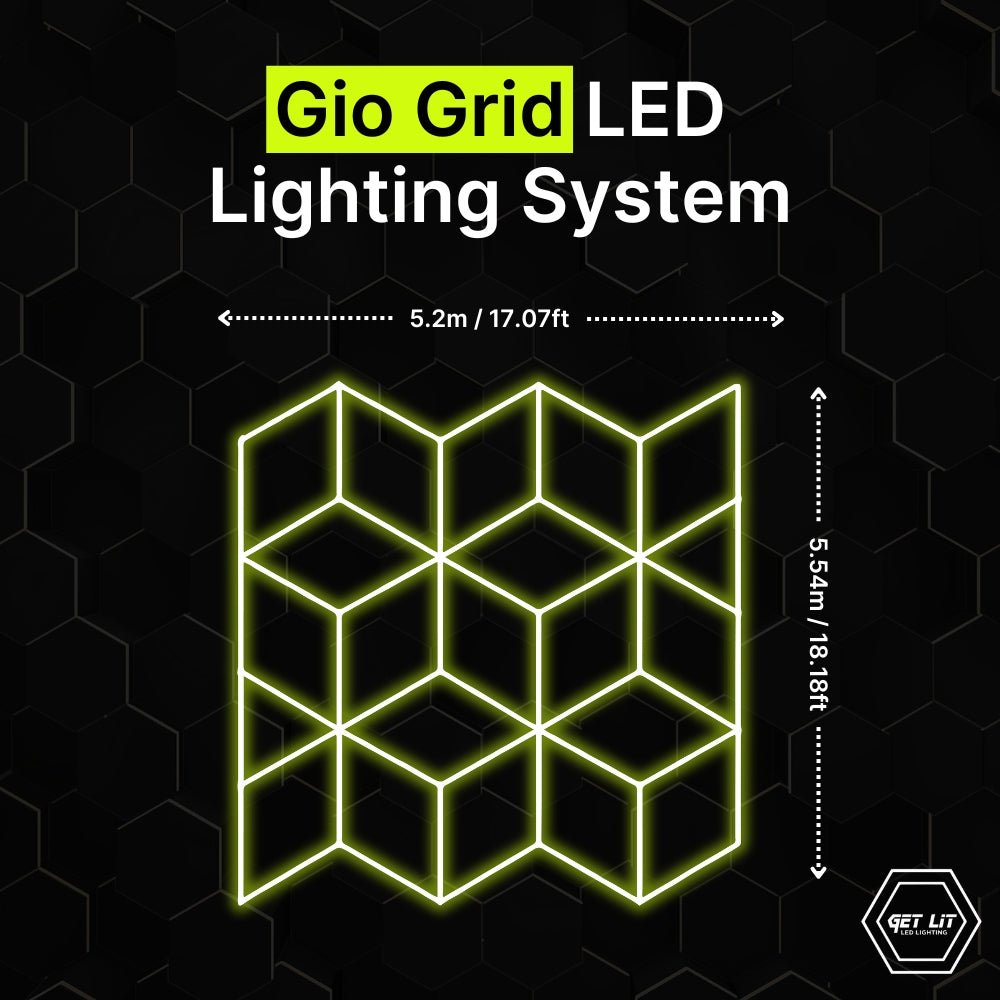 3.47m x 3.6m / 11.39ft x 11.82ft GEO GRID LED LIGHTING SYSTEM | Get Lit ...