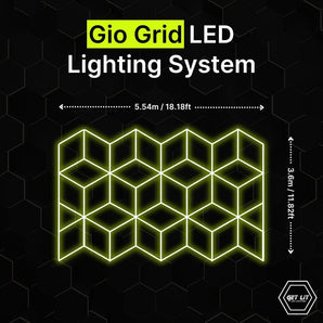 3.6m X 5.54m / 11.82ft x 18.18ft GEO GRID LED LIGHTING SYSTEM - Get Lit LED Lighting Store