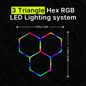 3 TRIANGLE HEX RGB HEXAGRID LED LIGHTING SYSTEM - Get Lit LED Lighting Store