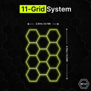 4.12m x 2.97m / 13.53ft x 9.74ft - 434 HEXAGRID LED LIGHTING SYSTEM - Get Lit LED Lighting Store