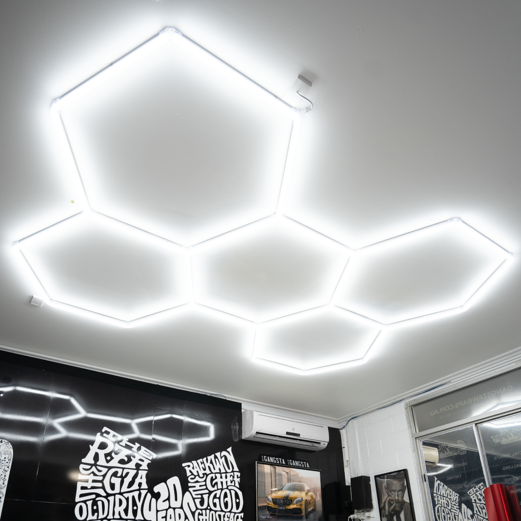 Five Piece LED Hexagon Garage Light