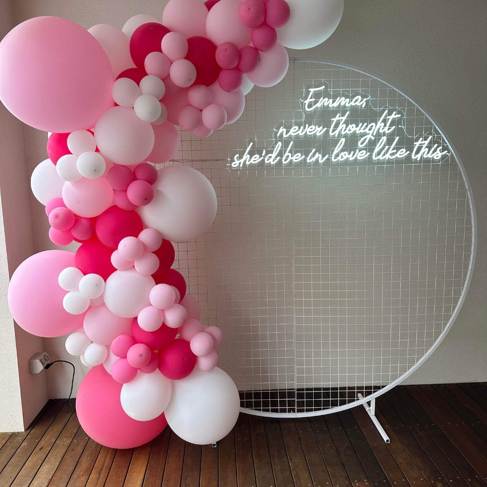 Room decorated with illuminated birthday message lights creating a festive atmosphere