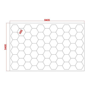 8.40m x 5.40m / 25.57ft x 17.73ft HEXAGRID LED LIGHTING SYSTEM WITH BORDER - Get Lit LED Lighting Store