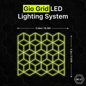5.54m x 5.2m / 18.18ft x 17.07ft GEO GRID LED LIGHTING SYSTEM - Get Lit LED Lighting Store