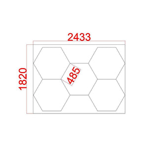 2.43m x 1.82m / 7.98ft x 5.97ft - MINI 5 PACK HEXAGRID LED LIGHTING SYSTEM WITH BORDER - Get Lit LED Lighting Store