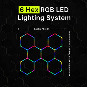 6 HEX RGB HEXAGRID LED LIGHTING SYSTEM - Get Lit LED Lighting Store