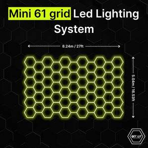8.24m x 5.04m / 27ft x 16.53ft MINI HEXAGRID LED LIGHTING SYSTEM - Get Lit LED Lighting Store