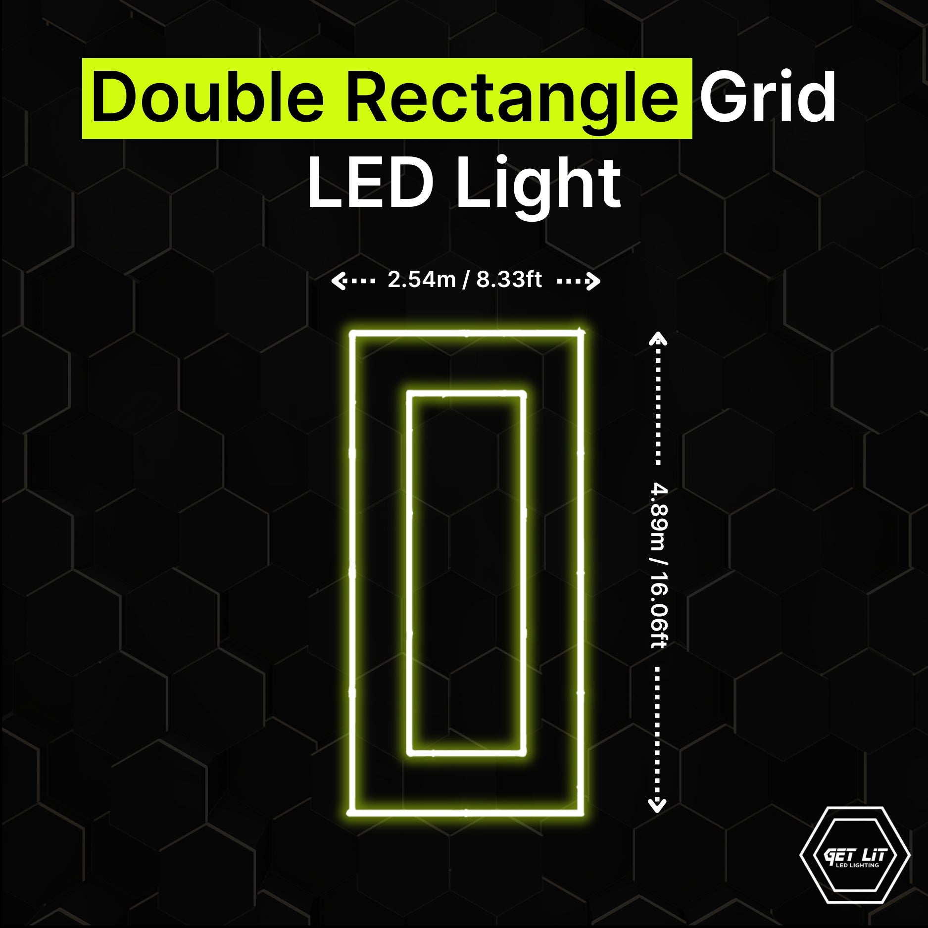 DOUBLE RECTANGLE GRID LED LIGHT GL/2058 – Get Lit LED Lighting Store