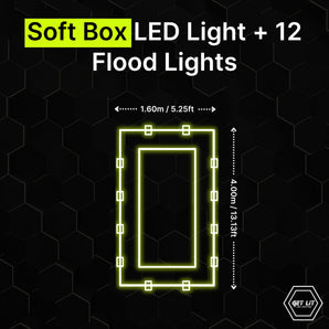 SOFT BOX LED LIGHT + 12 SURROUNDING FLOOD LIGHTS: GL/1013 - Get Lit LED Lighting Store