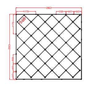 4m x 4m / 13.13ft x 13.13ft Diamond Grid Led Lighting System WITH border - Get Lit LED Lighting Store