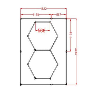 1.83m x 2.44m / 6ft x 8ft HEXAGRID LED LIGHTING SYSTEM WITH BORDER - Get Lit LED Lighting Store