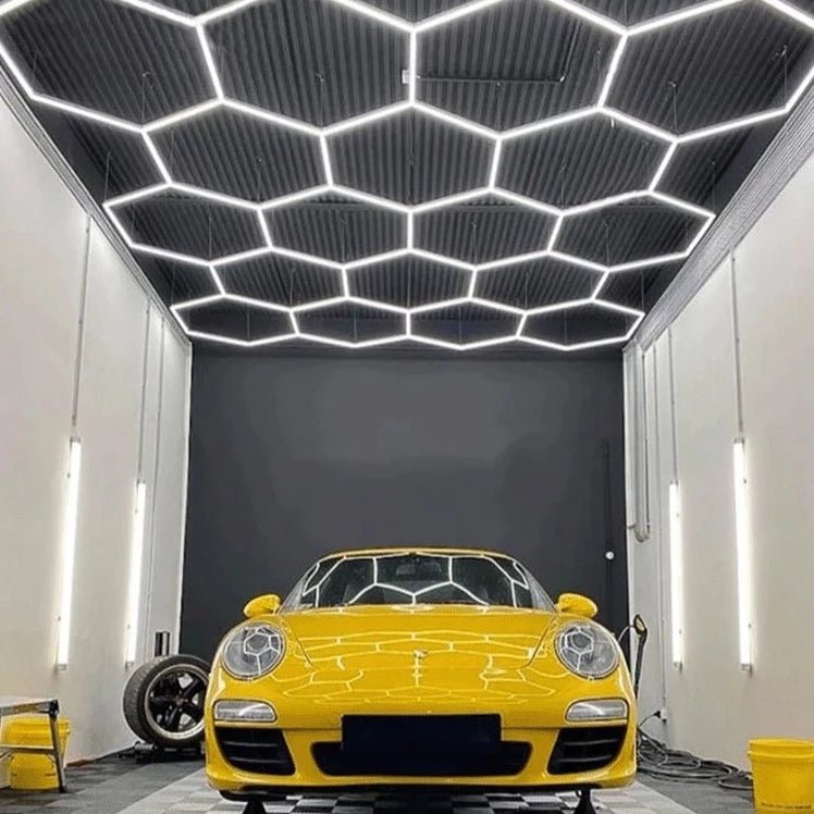 Hexagon LED Lighting Car Detail Garage Workshop Retail Light