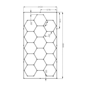 2.43m x 4.84m / 7.98ft x 15.87ft MINI HEXAGRID LED LIGHTING SYSTEM WITH BORDER - Get Lit LED Lighting Store